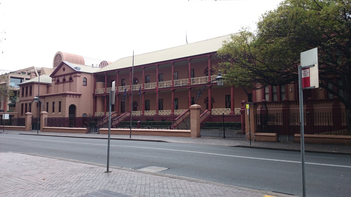 New South Wales Parliament House on Macquarie Street in Sydney, where the committee held its hearing