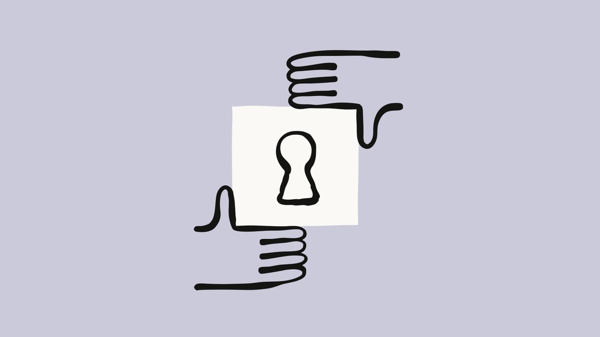 Anthropic illustration of two hands framing a padlock, from its Cyber Verification Program announcement