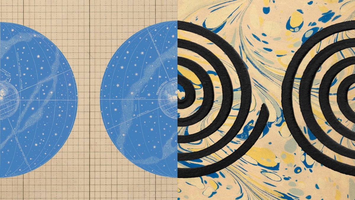Anthropic illustration of two blue star globes on graph paper beside two black spirals on marbled paper, from its announcement on outside safety reviewers