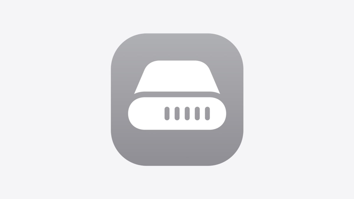 Apple's gray Full Disk Access icon, a white drive symbol on a rounded square, from Apple's developer news post