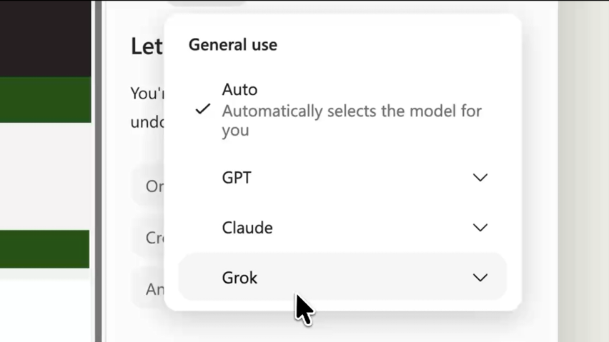 Microsoft Copilot Blog still for expanding model choice with Grok
