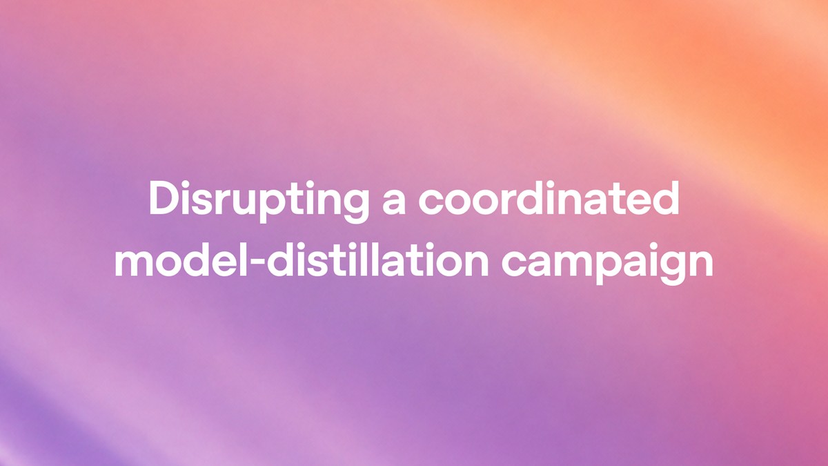 OpenAI Security post artwork on disrupting a coordinated model distillation campaign