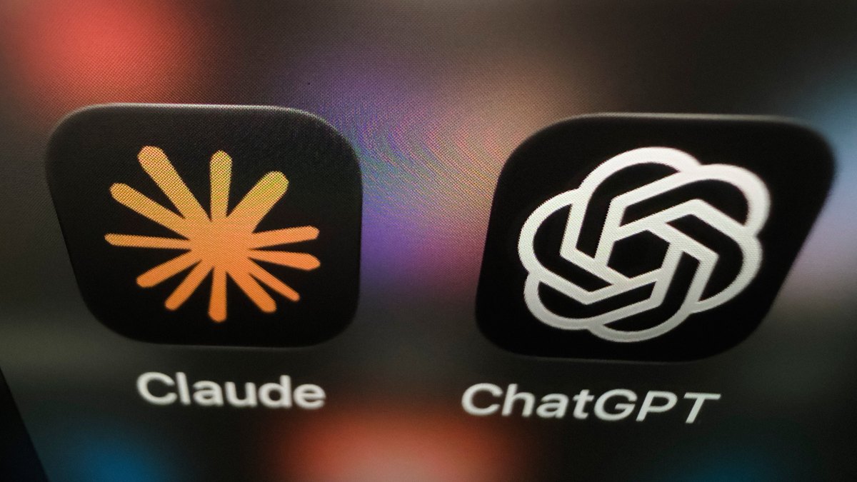 Claude and ChatGPT apps displayed side by side on an iPhone screen