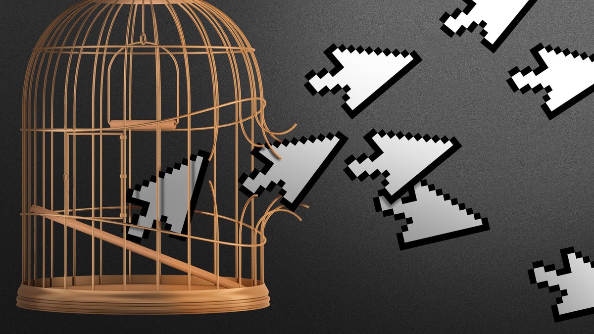 Axios illustration of cursors breaking out of a birdcage